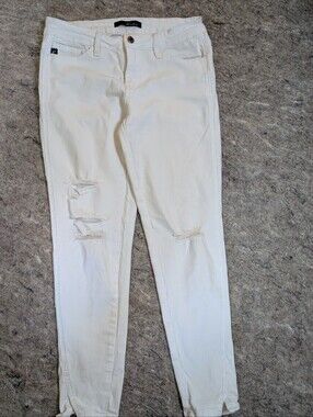 RanCan Juniors White Distressed Skinny Jeans Size 9